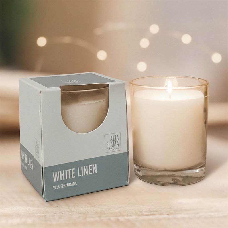 Vela perfumada Alta Flama de Lino Blanco
